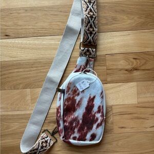 NWT Boutique Brand Cow Print Cross Body Bag